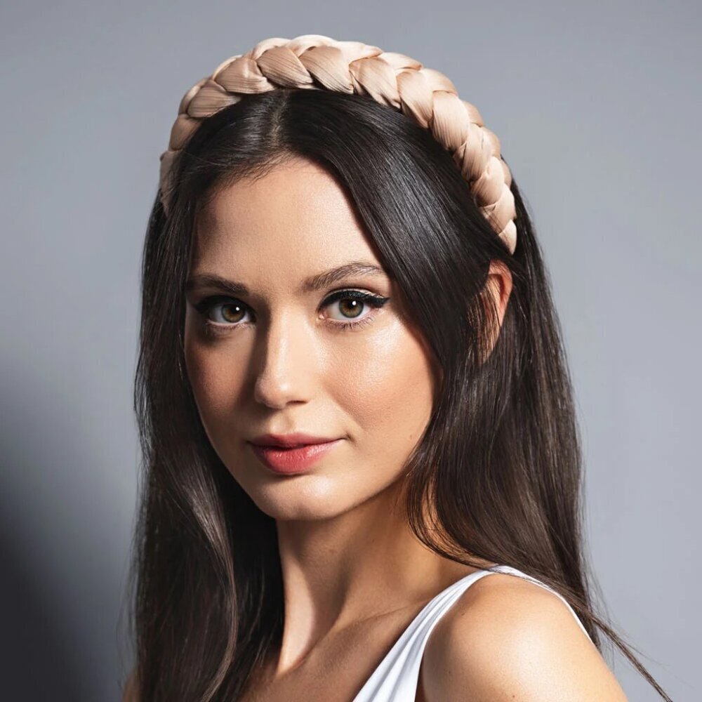 🐈NWT The Hair Edit Tressé Champagne Braided Fabric Headband